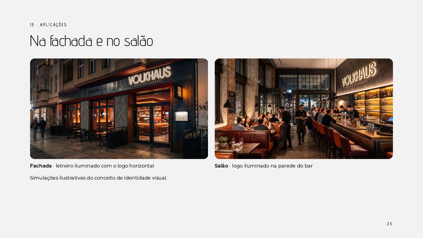Simulação da identidade na fachada e no salão